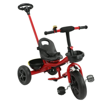 LELINTA Kids Tricycles Toddler Balance Bike Baby Bike Toddler Tricycles with Removable Pedal,Push Trike Toys with Pushrod for 1.5-3years Boys & Girls