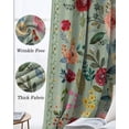 thumbnail image 3 of Sage Green Floral Blackout Curtains for Bedroom Living Room Darkening Curtains 63 Inches Long Spring Flowers Leaves Farmhouse Window Curtain 2 Panels Set Window Treatment Grommet Drapes 42"x63", 3 of 9