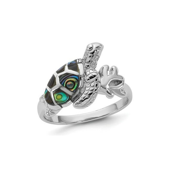 Abalone Sea Turtle Ring in Sterling Silver