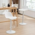 thumbnail image 3 of Kidol&Shellder 1PCS Height Adjustable Swivelable PU Leather Bar Stools with Backrest, White, 3 of 6