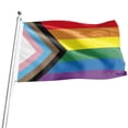 thumbnail image 3 of Rainbow Flag 90x150cm Gay Rainbow Progress Pride Flag Gay Lesbian TransColorful1 pc, 3 of 5