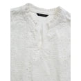 thumbnail image 4 of PRETTYGARDEN Women's V Neck Eyelet Short Sleeve Top, Sizes S-XXL, 4 of 6