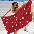 thumbnail image 6 of CuiLiyq 4th of July Patriotic Beach Towel, Red White Blue Stars Striped Bath Towel, Independence Day Decorations Soft Absorbent Quick Dry Oversized Bathroom Pool Blanket, 59" x 27.5", 6 of 6
