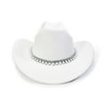 thumbnail image 6 of Fgnfyis British Style Cowboy Hat Elegant Wide Brim Western Rancher with Classic Embellishment for Fashion Outdoors Cowboy Hats for Women White, 6 of 7