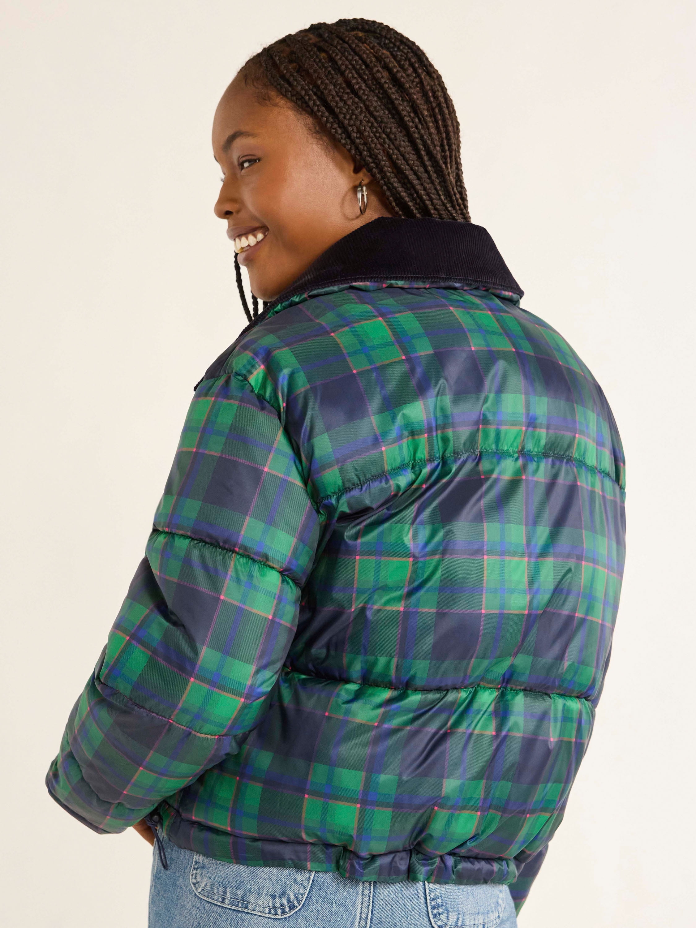 Free Assembly Women's and Women's Plus Short Puffer Jacket, Sizes XS-4X