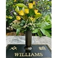 thumbnail image 6 of Cemetery Flower Vase Replacement, Ionic Vase Sold only by TERRAVAS. 10.25" H, 4" D Base with 3 Flanges (Lock-in Style). Dark Brown, Plastic Replica (Not Bronze) Quantity: 1 Vase, 6 of 7