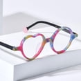 thumbnail image 3 of HEPIDEM Multicolor Acetate Glasses Frame Women Round Heart Eyeglasses Optical Spectacles ( 9377 Matte Colorful ), 3 of 9