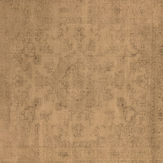 Ahgly Company Indoor Square Oriental Brown Industrial Area Rugs, 4' Square