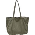 thumbnail image 2 of HLJDBB Economical Cotton Canvas Tote Bag,Women Hobo Shoulder Bag Crossbody Handbag with 3 External Pocket,Zipper Closure green, 2 of 10