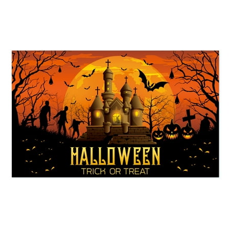 Image of Halloween Poster Backdrop Photography Background Horror Moon Decor