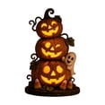 thumbnail image 2 of Acrylic Pumpkin Ghost 2D Ornament, Multicolor Halloween Tabletop Decor with Stacked Jack-O'-Lanterns, Cute Ghost and Candy Corn for Home, Desk, Shelf or Mantel, 2 of 6
