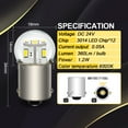 thumbnail image 2 of Ruiandsion 1156 LED Bulb 24V White BA15S P21W 7506 LED Bulb Replacement for Backup Reverse Turn Signal Tail Lights,2 PCS, 2 of 6