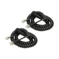 thumbnail image 3 of iMBAPrice Telephone Headset Cable, 12ft RJ22 Heavy Duty Coiled Cord for Home or Office, 2 Pack Black, 3 of 6