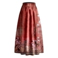 thumbnail image 4 of Women’s Floral Print Maxi Skirt High Waist A Line Floor Length Satin Skirt with Pockets Elegant Long Skirt for Formal Occasions Red L, 4 of 5