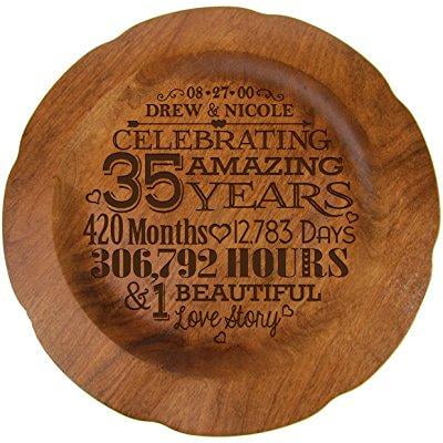 Personalized 35th Wedding Anniversary Plate Gift For Her Hy 35 Personalized 35th Wedding Anniversary Plate Gift For Her Hy 35 Year Him