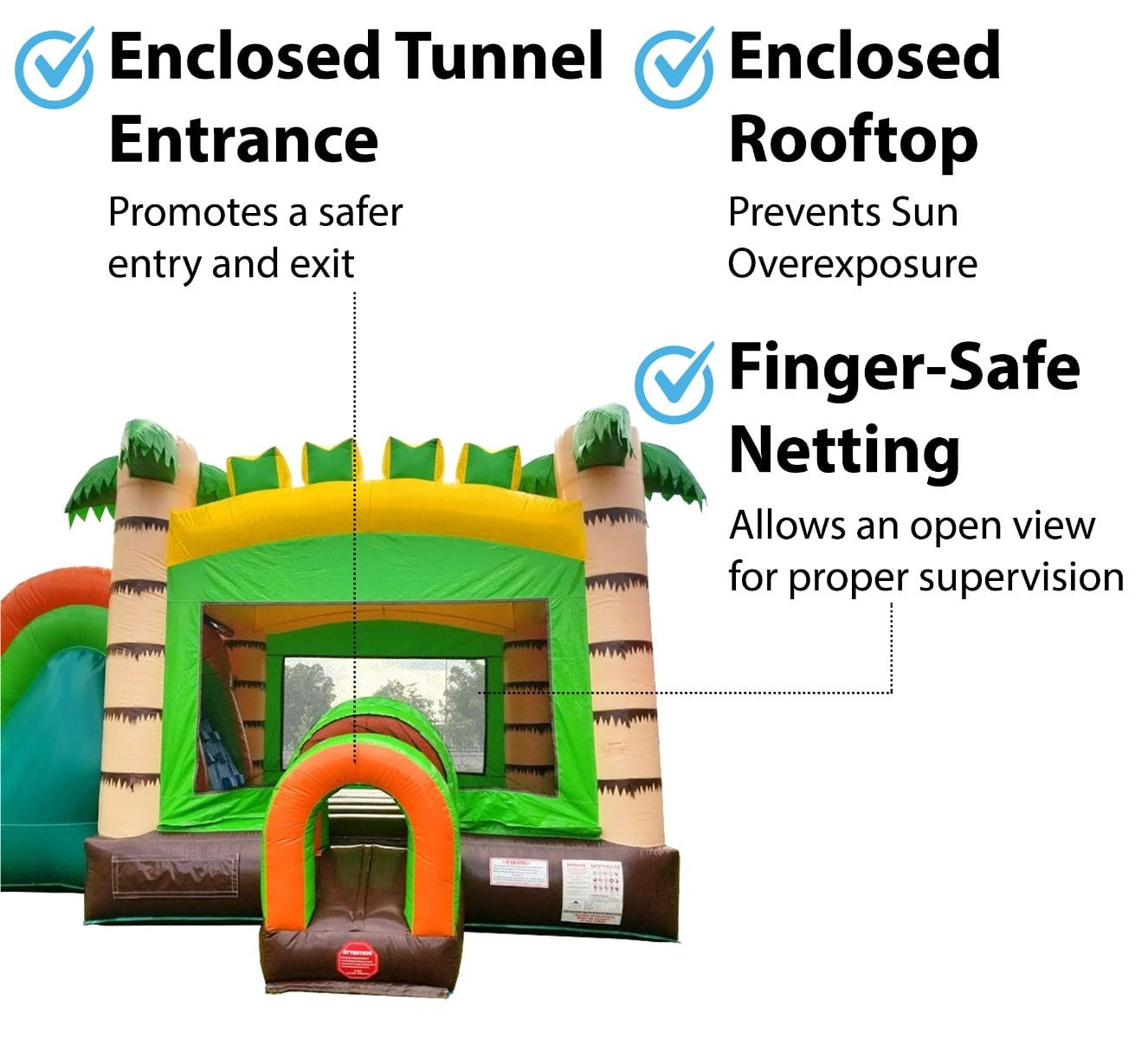 TentandTable Mega Inflatable Water Slide Bounce House Combo with Blower, Tropical