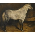 thumbnail image 2 of Rosa Bonheur 17x15 Black Ornate Wood Framed Double Matted Museum Art Print Titled - A Dapple Grey Horse, 2 of 5