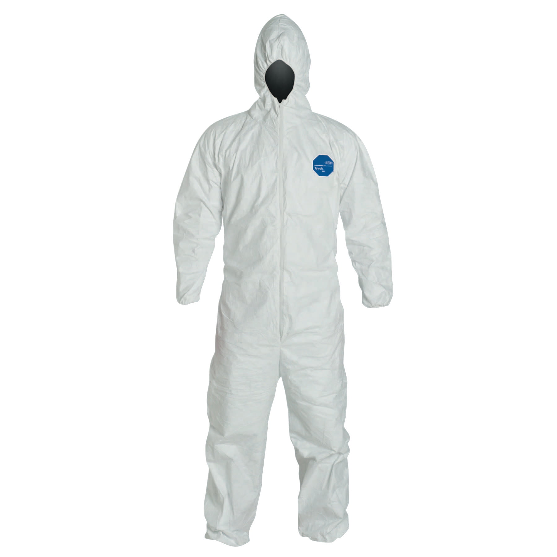 DuPont Tyvek Coveralls with Attached Hood, White, Large, With Hood by DuPont™
