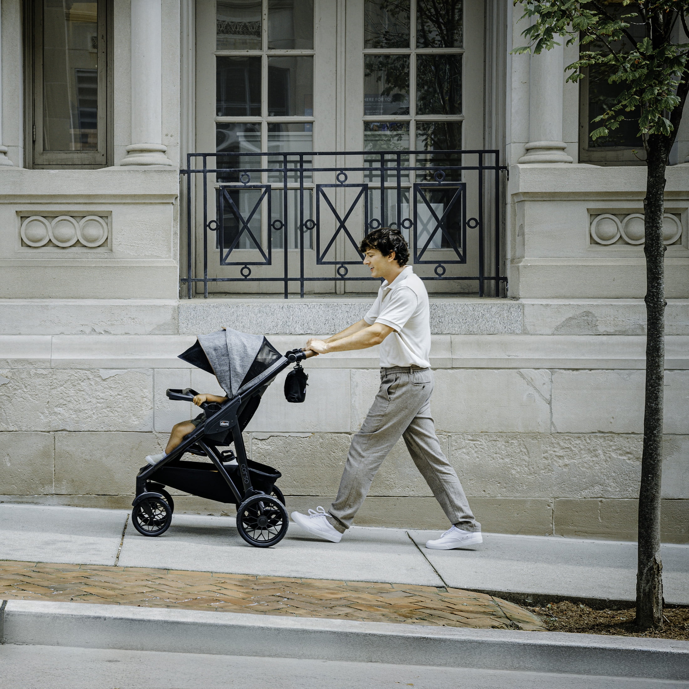 Chicco Corso® Primo Modular Stroller with Infant Car Seat Adapter - Summit (Grey), New