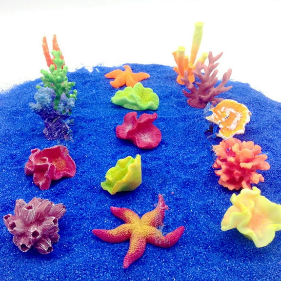 Mdesiwst 1/15Pcs Resin Simulation Coral Flowers Aquarium Fish Tank Landscape Decoration