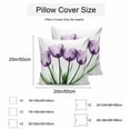 thumbnail image 3 of Waterproof Throw Pillow Covers Set of 2, 20x20 Inch Purple Tulip Floral Decorative Pillowcases Outdoor Pillow Slip Cushion Covers Set for Couch Tent Farmhouse Elegant Botanical Flowers, 3 of 7