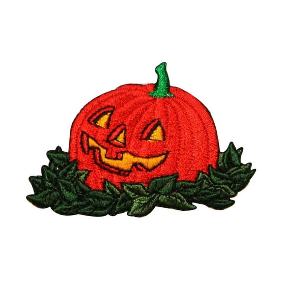 ID 0805 Happy Jack O Lantern Patch Halloween Fall Embroidered Iron On Applique