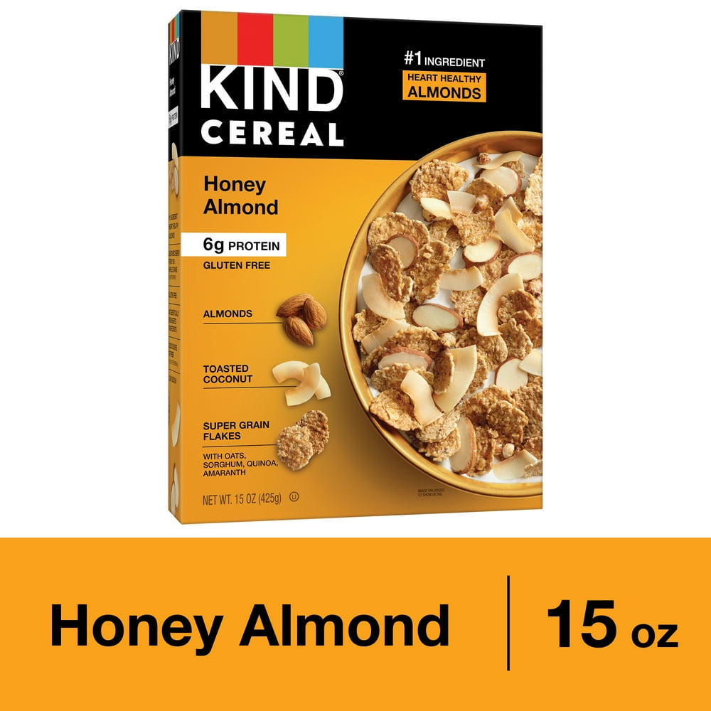 KIND Cereal, Honey Almond, 6g Protein, Gluten Free Cereal, 15 OZ