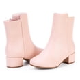 thumbnail image 4 of Botas para niña PANDANINJIA Alyssa rosa con punta cuadrada y tacón bajo, 4 of 8