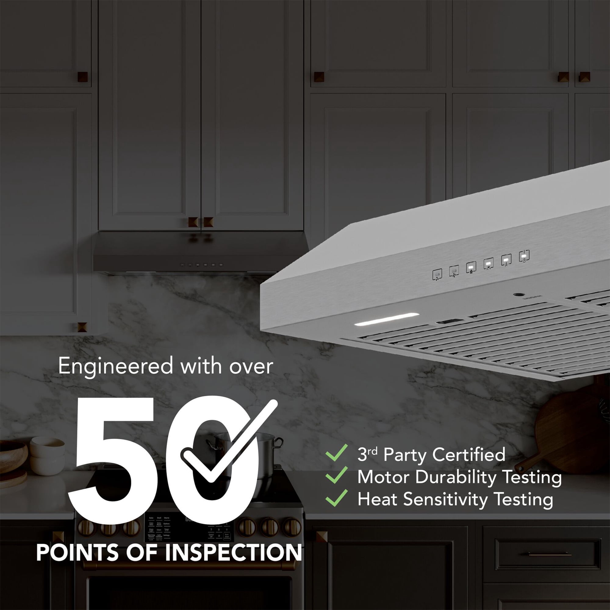 Broan-NuTone 36" Under Cabinet Rangehood, ENERGY STAR, 490 Max Blower CFM, Stainless Steel