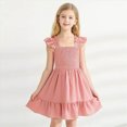 thumbnail image 2 of NOLDARES Girl's Dresses Cute Print Short Sleeve Casual Sundress for Girls 4-10 Years(Red,7-8 Years), 2 of 4