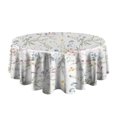 thumbnail image 5 of Pioneer Flower Floral Print Pattern Round Tablecloth 60"x60",Wrinkle Wipeable Table Cloth for Kitchen Dining Room Picnic Patio Party, 5 of 6