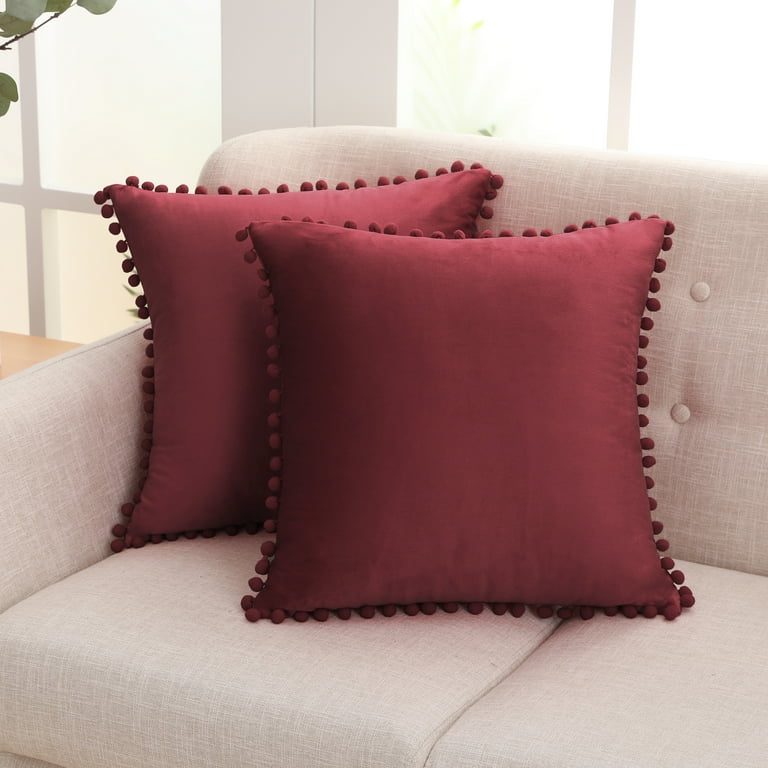 Deconovo Large Sofa Pillow Covers 24x24 Set Square Velvet