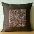 thumbnail image 3 of The HomeCentric Brown Pillow Cover Pack of 2, 20x20 inch (50x50 cm) Designer Brown Throw Pillow Cover, Textured Ribbon Centered Throw Pillow Cover, Geometric Pillow Case, Silk - Vintage Chocolate Love, 3 of 3