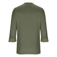 thumbnail image 4 of Women's 3/4 Sleeve Tees Shirts V Neck Ruffle Hem Casual Shirts Fashion Going Out Loose Tops Fall Clothes, Army Green S, 4 of 6