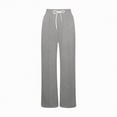 thumbnail image 4 of kpoplk Girls Oversized Wide Leg Sweatpants Drawstring Kids Baggy Straight Leg Track Pants Casual Plain Pockets Joggers(Grey,5-6 Y), 4 of 5