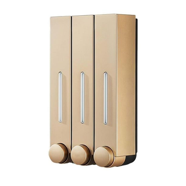 Dispensador de jabón líquido de pared, control manual, recargable, duradero y elegante. tres cabezas