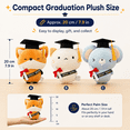 thumbnail image 3 of 8" Graduation Plush Stuffed Animal Gift - Cute Fox, Cat & Mouse with Mortarboard, Diploma and Sash - 20cm Soft Graduation Keepsake for Preschool, Kindergarten, High School & College Graduates, 3 of 6