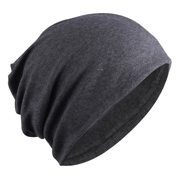 Slouchy Beanie Stretch Hat Soft Baggy Unisex Loose Hat Chemo Hat Sleep Dark Gray