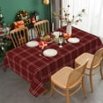 thumbnail image 5 of 60x84 Inch Checkered Vintage Linen Table Cloth Rectangle Buffalo Plaid Christmas Durable Tablecloth Striped Stain Resistant Table Cover for Dining Room Festival Party Table Decor, 5 of 7