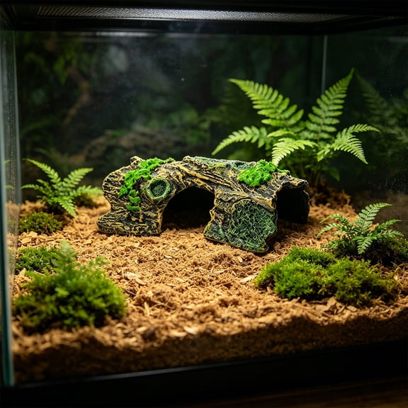 GFHFHITJ Turtle Tank Decor, Artificial Tree House Cave For Reptiles Turtle Rocks Hideout Basking Terrace Forn Aquarium Terrace Scenery Animals Shelter Climbing Toy Decoration