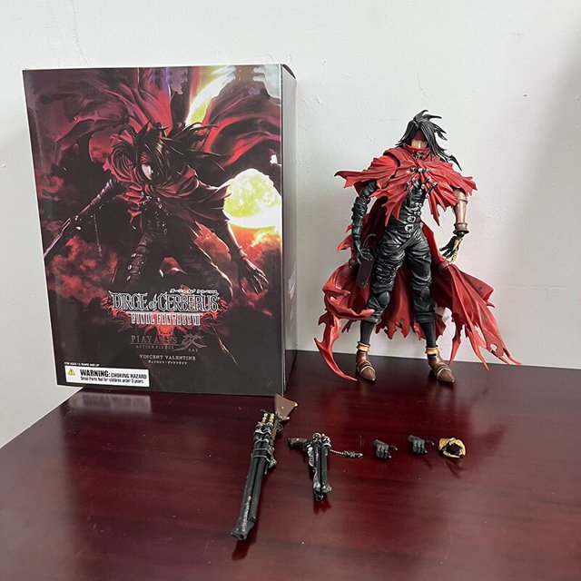 Anime "Dirge of Cerberus" Figura de acción Final Net VII Vincent Leon Juguete coleccionable para regalocon caja zhangmengya unisex
