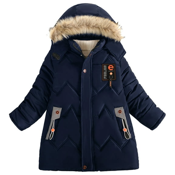 Generic Clothing Clearance Kids Coat Casual Spring Children Winter Boy Jacket Hooded Fashion Warm Clothes Jackets Boys Coats for Soft Comfortable Fashion Breathable(5 Years,Navy)