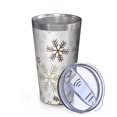thumbnail image 2 of 16oz Tumblers Light Christmas Snowflake Pattern Stainless Steel Vacuum Insulated Double Wall Travel Tumbler Cups Mug with Lid and Straw,Cleaning Brush for Coffee,Tea, 2 of 4
