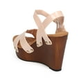 thumbnail image 3 of Nature Breeze EB06 Women Jelly Peep Toe Studded Criss Cross Clog Wedge Sandal, 3 of 5