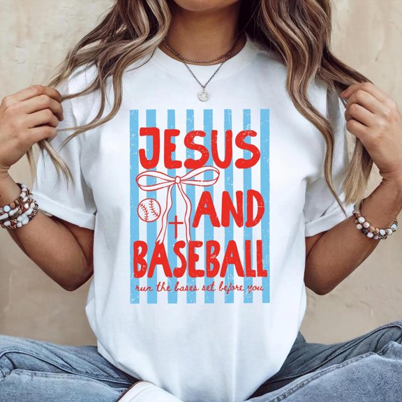 Christian Baseball Jesus Faith Sports Mom T-Shirt