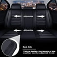 thumbnail image 3 of WRWolf Universal SUV Sedan Truck Crew Cab Car 5-Seat Covers Front & Rear Full Set PU Leather Breathable Waterproof Seat Cushion Protector, 3 of 9
