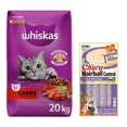 thumbnail image 1 of Whiskas Original Carne 20 kg + Churu Hairball Snack con 4 tubos de 14g, 1 of 3