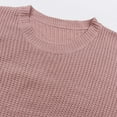 thumbnail image 4 of Vedolay Sweater Women's 2023 Fall Casual Sweaters Batwing Long Sleeve Crew Neck Knit Pullover Tops,Pink L, 4 of 5