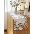 thumbnail image 5 of Table Runner 90 Inches Long for Kitchen Dining, Orange Blue Pumpkins Fall Dresser Scarf Farmhouse, Dining Table Decorations for Wedding/Parties, Thanksgiving Eucalyptus Leaves Weeping 13 x 90 In, 5 of 9