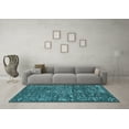 thumbnail image 3 of Ahgly Company Indoor Round Oriental Light Blue Industrial Area Rugs, 7' Round, 3 of 4